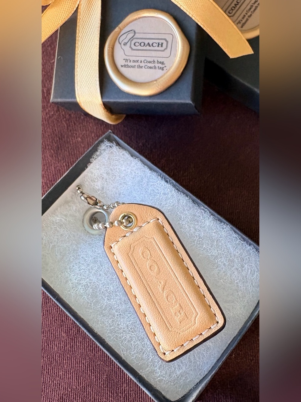 Y2K Coach VIRGIN 2” Vachetta Tan Stitched Leather HangTag Vintage Replacement